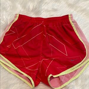 Nike Red and Yellow Athletic Shorts